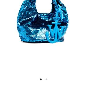 JW ANDERSON Turquoise Sequin Hobo with Anchor Charm